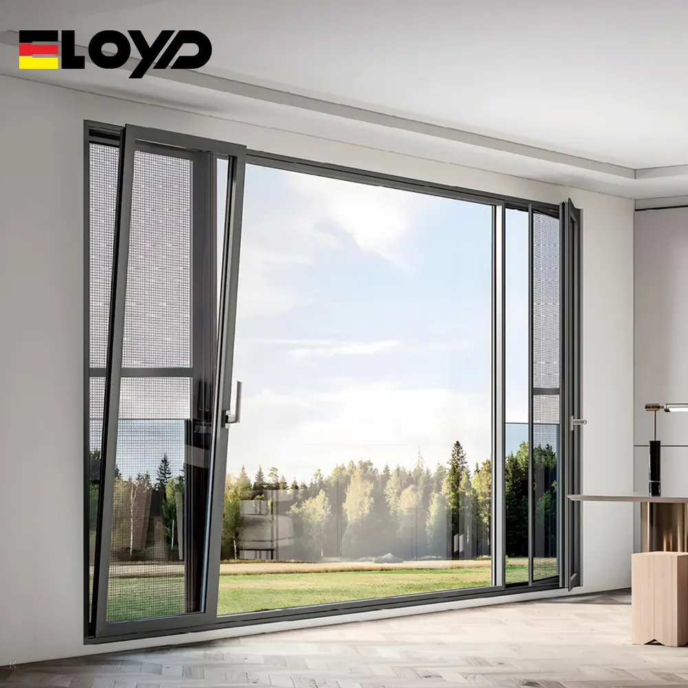 Eloyd in lega di alluminio vetro Design battente porta finestra in alluminio altalena e finestre girevoli