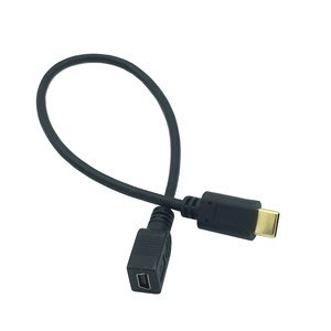 迷你USB 2.0 5Pin母至USB3.1型C公连接器数据适配器电缆 - Product Image 2