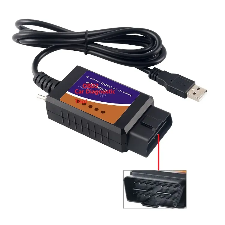 OBD2 קוד סורק USB V1.5 OBDII רכב אבחון כלי כבל עבור Windows 7 8 XP מערכת