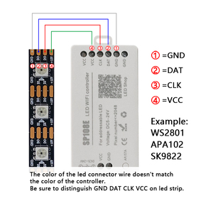 Controlador Led WiFi SP108E WS2812B WS2811 WS2801, IOS, Android, aplicaciones, Control remoto inalámbrico, 5V ~ 24V, SP108E para SK6812 - Product Image 6
