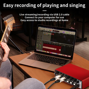 Chuyên Nghiệp MD22 USB Giao Diện Âm Thanh Bên Ngoài Card Âm Thanh Cho Ghi Âm Phòng Thu Cho Có Dây Microphone PC Guitar - Product Image 6
