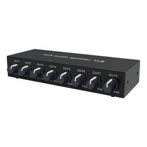 AUX3.5ステレオオーディオスプリッター1 in 8out、独立した音量調整15dbヘッドセットモニター付き - Product Image 2