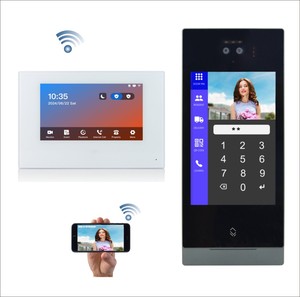Yüz kimliği erişim 1080P kapı girişi interkom kapı zili dokunmatik monitör ile çalışır, ev için apartman görüntülü kapı telefonu 2 kilit - Product Image 1
