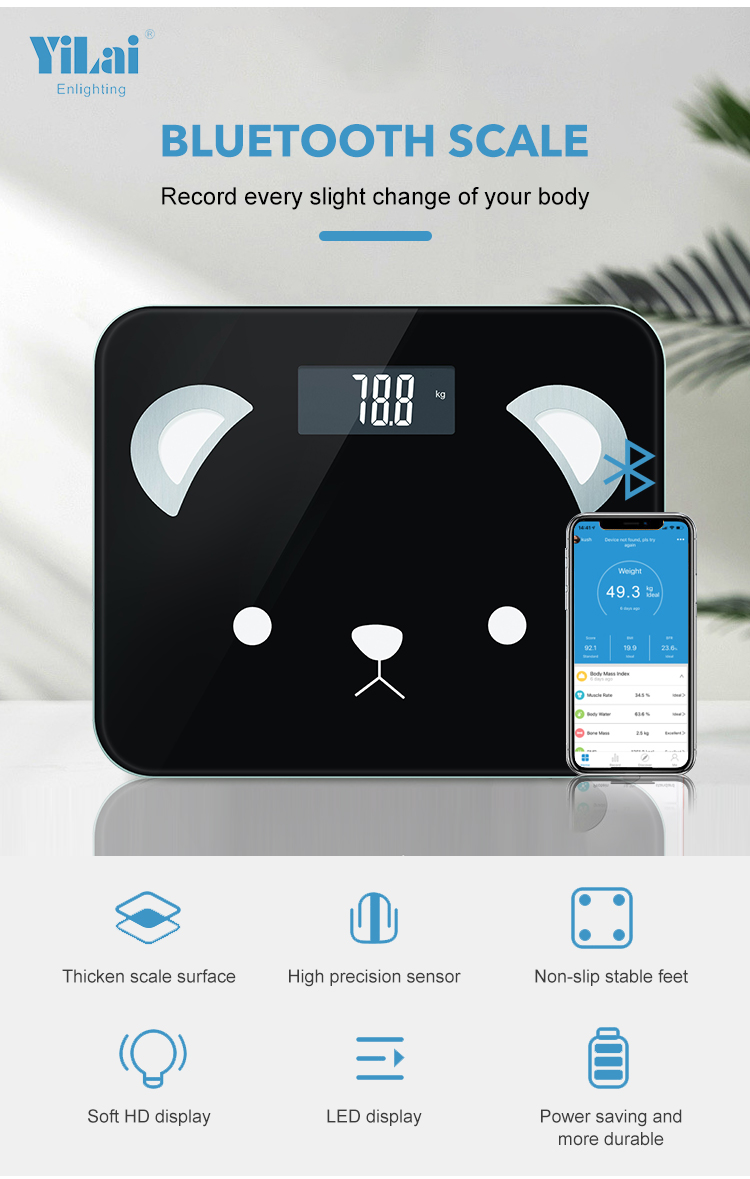 High Accuracy 180kg 396lb BMI Smart Body Scale Fat Percentage Analyzer Body Fat Mass