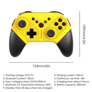 Ipega-Controlador de juegos inalámbrico con Bluetooth, mando programable de 6 ejes con turbo para Switch, PS3, Android, PC