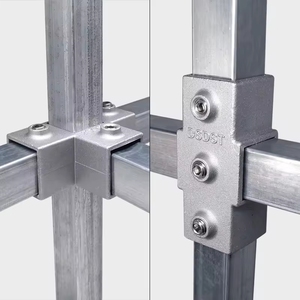 Hot Selling Five-<strong>Way</strong> Plane <strong>Square</strong> Tube Frame Sliver Color Manufacturing Round Head Code Casting Key Clamp <strong>square</strong> Fitting - Product Image 6