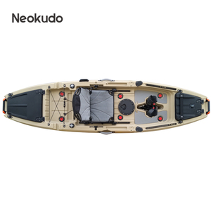 NEOKUDO Sit On <span class=keywords><strong>Top</strong></span> 10Ft Pedal de accionamiento de pie Kayak de pesca Kayak estable Pesca Con Pedal una persona con sistema de pedal