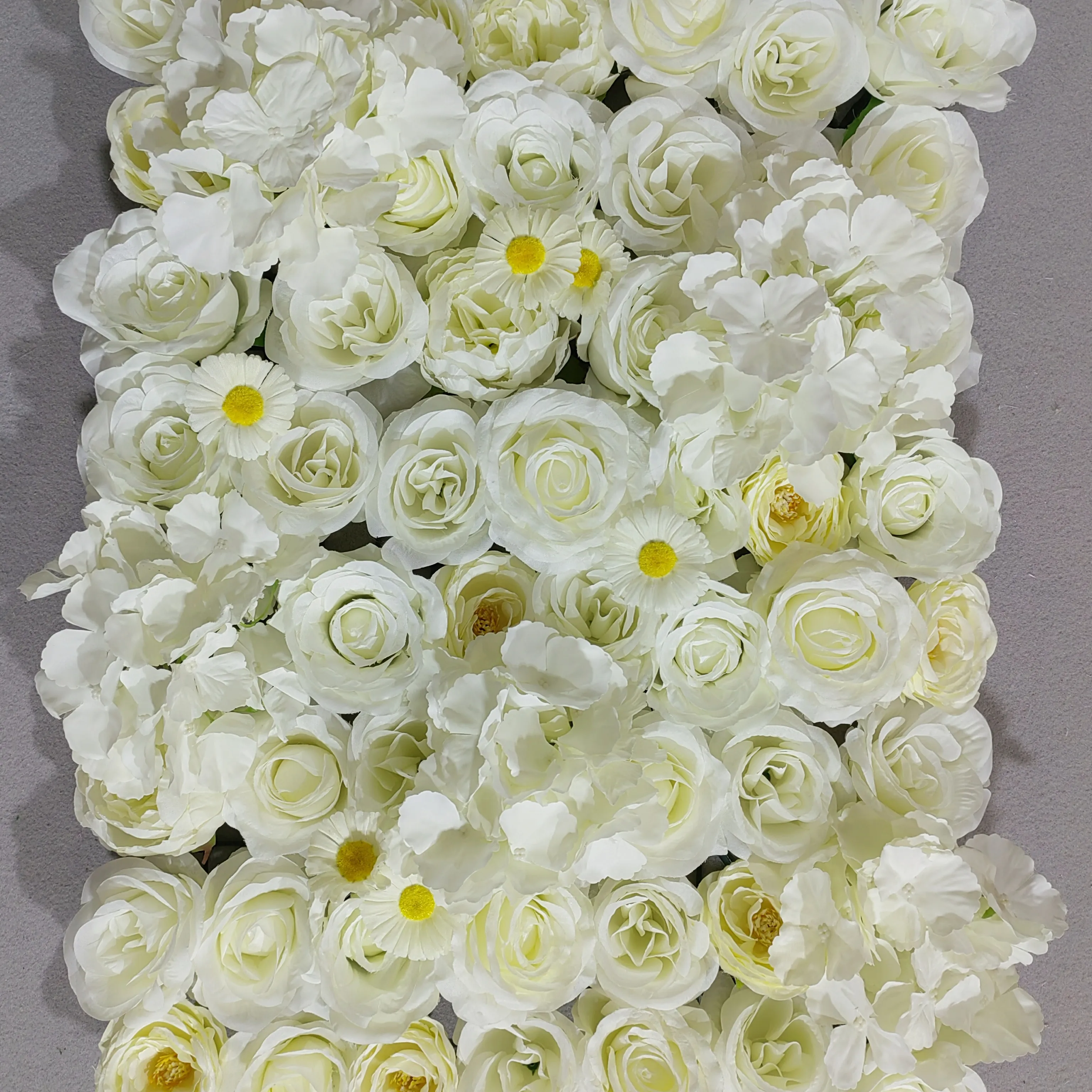 Wholesale 40* 60 CM Artificial White Red Silk Rose Flower Wall Panels Wedding Backdrop for Wedding Decorations