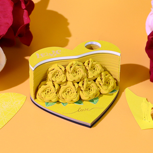 Omoshiroi <strong>Block</strong> <strong>Notes</strong> Heart Bouquet Luxury Diy Paper Art <strong>Memo</strong> Pad Four Colors Paper <strong>Cube</strong> Craft Notepad for Christmas Valentines - Product Image 4