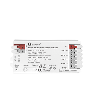 GLEDOPTO NEW GL-C-211WL Hot ESP32 WLED <strong>PWM</strong> DC12-24V Efficient Quick Port <strong>Design</strong> Push Switch LED Strip <strong>Controller</strong> - Product Image 1