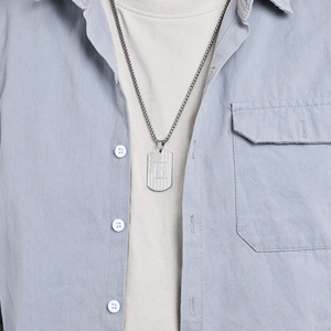 MECYLIFE Bible Jewelry Dogtagペンダントステンレススチールアメリカ独立记念日ギフト感动的なクリスチャンクロスネックレス - Product Image 5