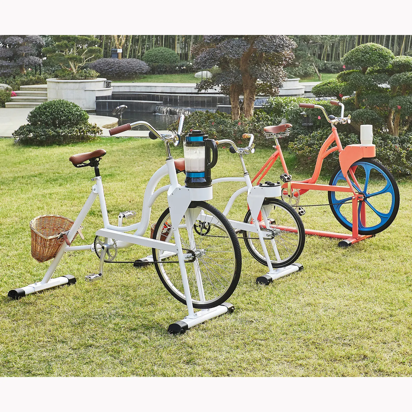 Exi Outdoor Fruit Juicer Fiets Voor Hotel, Nonelectric Chopper Blender Bike Voor Hotel