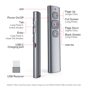 N95 <span class=keywords><strong>Wireless</strong></span> Presenter mit wiederauf ladbarem Laserpointer, <span class=keywords><strong>Pointer</strong></span> Presenter Wiederauf ladbarer Presetation Clicker für <span class=keywords><strong>Powerpoint</strong></span>