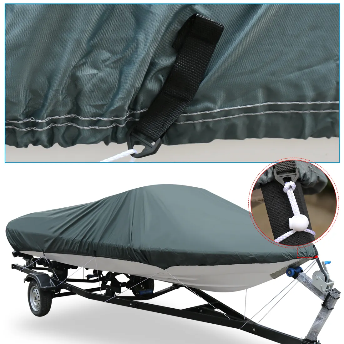 Uv Slip V-Romp Boot Cover Voor Trailerable Vissen Ski Boten Runabout Covers