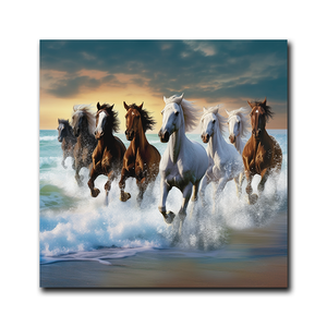 Venta caliente estilo popular caballo galopante impreso lienzo pintura soporte tamaño personalizado para la decoración de la habitación al por menor en línea