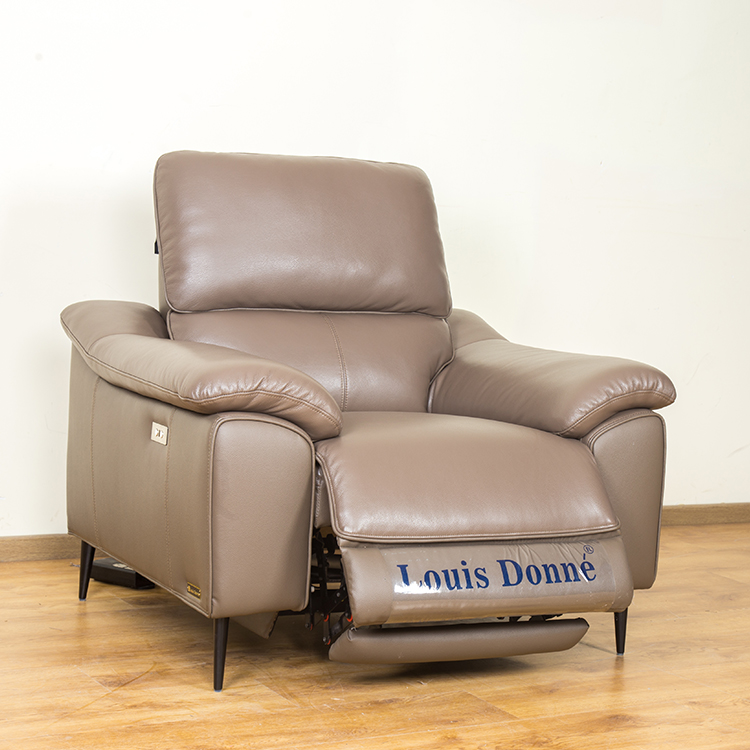 High Quality American Style Canape Cama Tan Classic Convertible  Living Room Furniture Relaxer  Electric Reclinable Real Leather