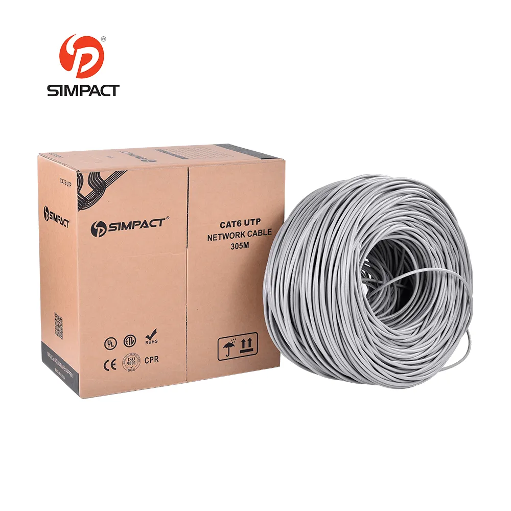 Simpact supply wholesale eco-friendly lan cat6 network cable utp ftp sftp cable utp cat6 cat7 cat5e cat8 305m