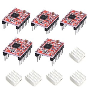 5 uds A4988 Stepstick Módulo de controlador de Motor paso a paso con disipador de calor para impresora 3D Reprap adecuado para Mendel Huxley Arduino