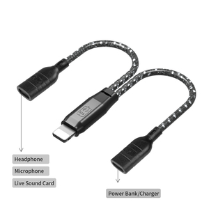 USB C 1オス2メスオーディオ充電2 1ケーブルPVCライブサウンドカードマイクスプリッター携帯電話ストリーミングストック用 - Product Image 6