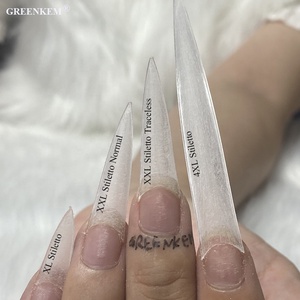 เล็บปลอม500ชิ้น,เล็บปลอม ABS ครึ่งฝา XXL ใสปลายเล็บ Stiletto 4XL ชิ้นกล่อง No C Curve - Product Image 2