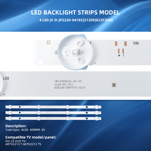 Tiras <strong>LED</strong> Para TV JS-D-JP2220-041EC(51209)E22F2000 4 <strong>LED</strong> Backlight Strip Replacement for 32 Inch Universal LCD TV <strong>400MM</strong> 6V 3PCS - Product Image 2