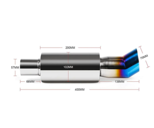 2.5 egzoz borusu performans susturucu yarış egzoz borusu sistemi yüksek akış eğimli mavi yanmış egzoz İpuçları - Product Image 3