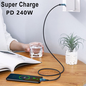 2025新款240瓦编织定制批发USB C至USB C 5A笔记本电脑安卓手机超快速充电数据线 - Product Image 2