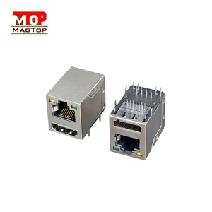 10/100/1000Base-TX แจ็ค LED แบบแยกส่วนป้องกัน RJ45ขั้วต่อตัวเมีย - Product Image 3