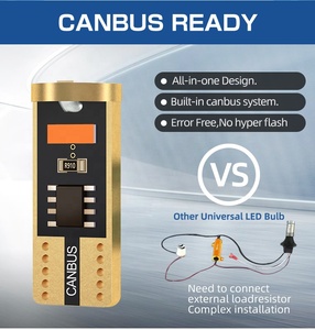 T10 M5 Amber High Power 250LM Canbus Decoder Car Led Bulbs for Indicator Side Marker Car Door Trunk <strong>Light</strong>
