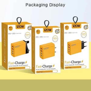 Sarı şarj 120w usb-c 4 port hızlı usb duvar şarj tipi c taşınabilir modülü pd hızlı usb c gan şarj 100w - Product Image 6
