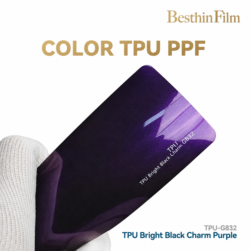 TPU Negro Brillante Charm Púrpura