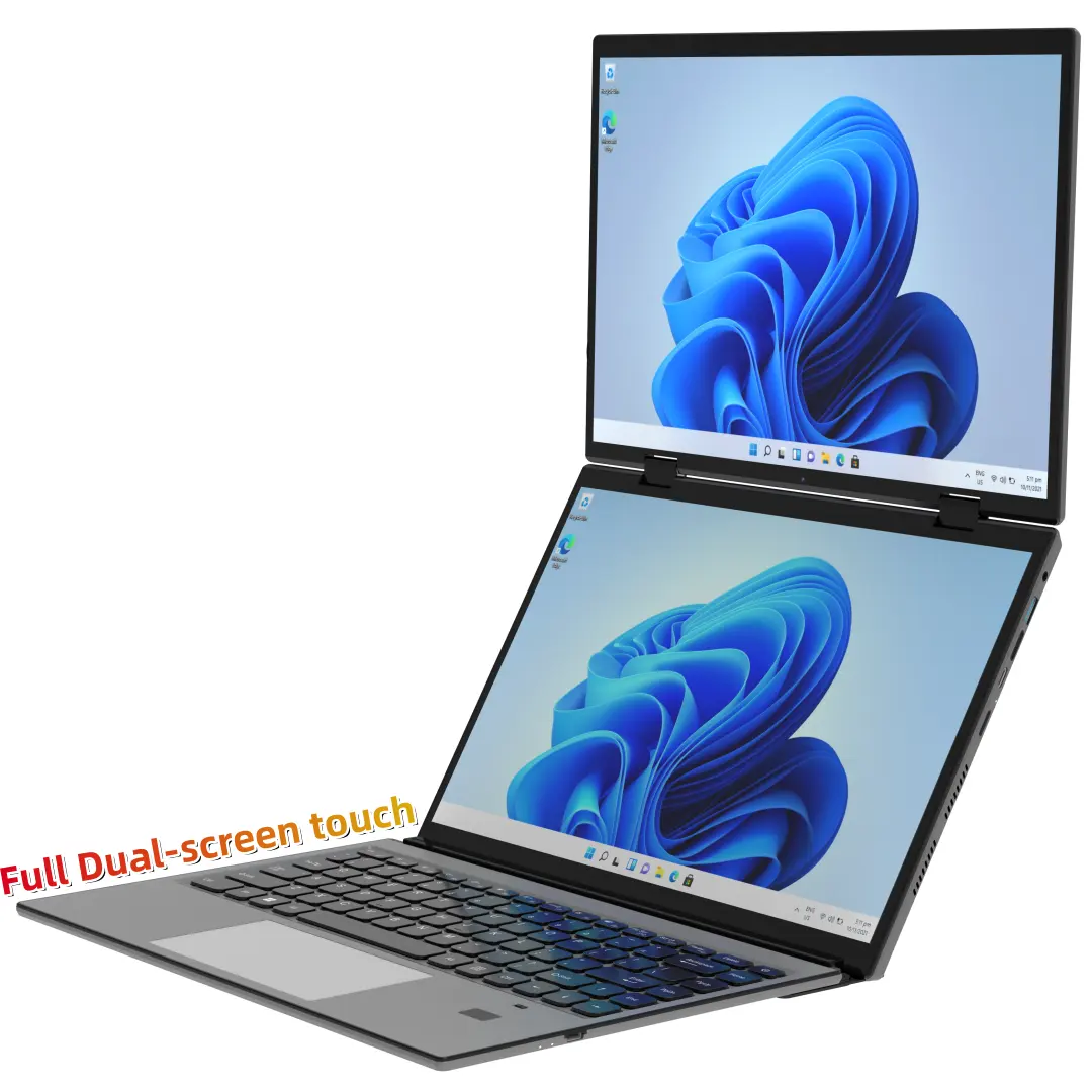 Laptop OEM 14 "+ 14" Pantalla táctil dual Intel Alder Lake N95 11th Gen DDR4 Computadoras portátiles de negocios 2 Pantallas YOGA Notebook PC