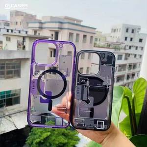 Good Selling Technology Style Circuit Board Magnetic Phone Case Popular Design Acrylic Cyberpunk Phone <strong>Cover</strong> for Iphone 16 15 - Product Image 4