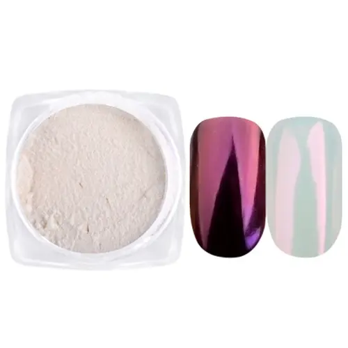 Poudre de vernis à ongle blanc violet, paillettes pour ongles, trempage des ongles, effet miroir scintillant, couleur fluo, 7 couleurs, blanc, violet, Chrome, décoration, 1 boîte