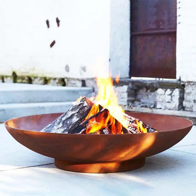 Özel Nm450 aşınmaya dayanıklı çelik kare ateş çukuru barbekü ızgara ateş çukurları açık bahçe barbekü mangal