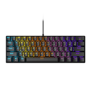 מתג כחול משחקים מקלדת 60 אחוז גיימר Teclado קומפקטי 61 מפתחות קשת אחורית מחשב קווית לבן מקשים מכני