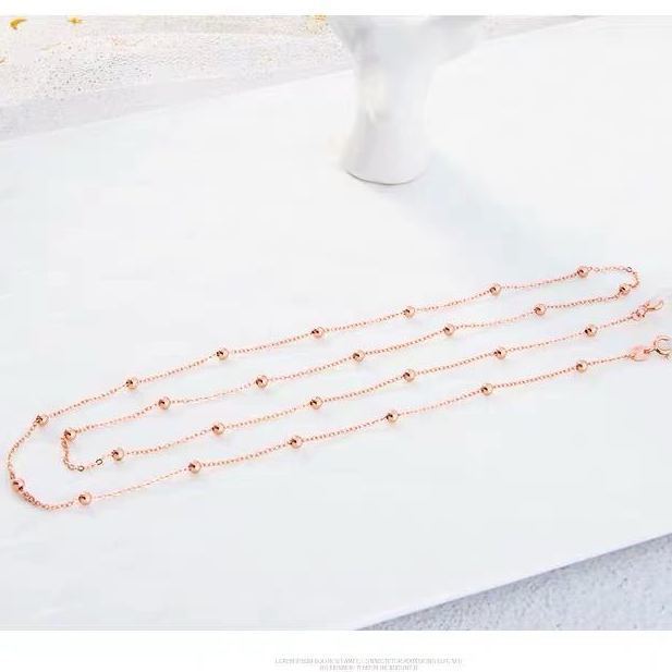 New beaded necklace (rose gold with silicone clasp)