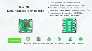 Модуль беспроводной связи NDn700 с низким энергопотреблением SX1276 20dBm 2/5 км, 3,3vdc IoT - Product Image 3