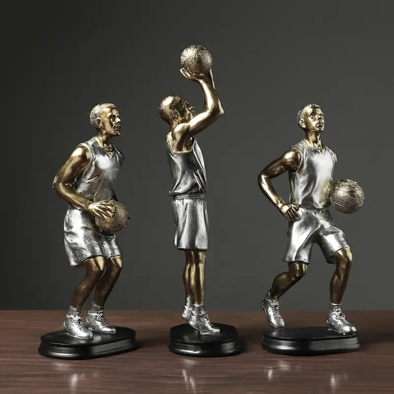 Estátua de basquete 3d para decoração, enfeites esportivos minimalista para decoração de sala de estar, hotel