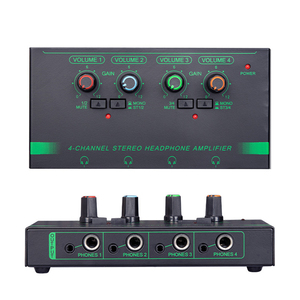 EF-4/6 Channels Ultra Low-Noise <strong>Headphone</strong> Amplifier Mini Portable Splitter Volume Control 6.35/3.5mm <strong>Input</strong> for Stage and Studios - Product Image 1