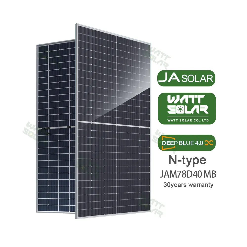 Original Ja Solar Panel Jam78d40 Mb 625w 615w 640w N-type Bifacial Double Glass High Efficiency Mono Module