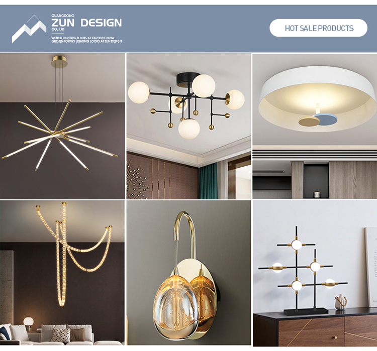Zun Design Hot Sale Wholesale Modern Decorative PC Cover hanging gold pendant lamp for Restaurant indoor
