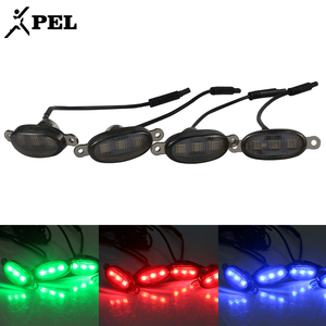 RGB 9W 9LED LED kiti Underglow araba işık renkli 2 "kaya kamyonlar için Atv SUV motosiklet profesyonel su geçirmez ışıkları - Product Image 2