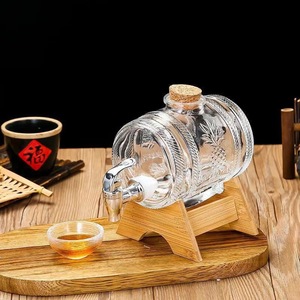 1L 3L <span class=keywords><strong>5L</strong></span> Mini cam şarap fıçısı ile dokunun ahşap kapak ahşap dirsek alkol infüzyon içme varil Ginseng tıp şarap şişesi