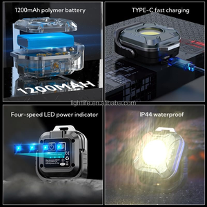 Mini torcia magnetica portatile luce di potenza della torcia portachiavi batteria torcia ricaricabile torcia a Led luce da lavoro - Product Image 5
