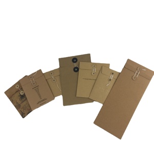 Kunden spezifische Größe biologisch abbaubares Recycling papier Versand umschlag Dokument Kraft papier umschläge mit Schnur und Knopf - Product Image 1
