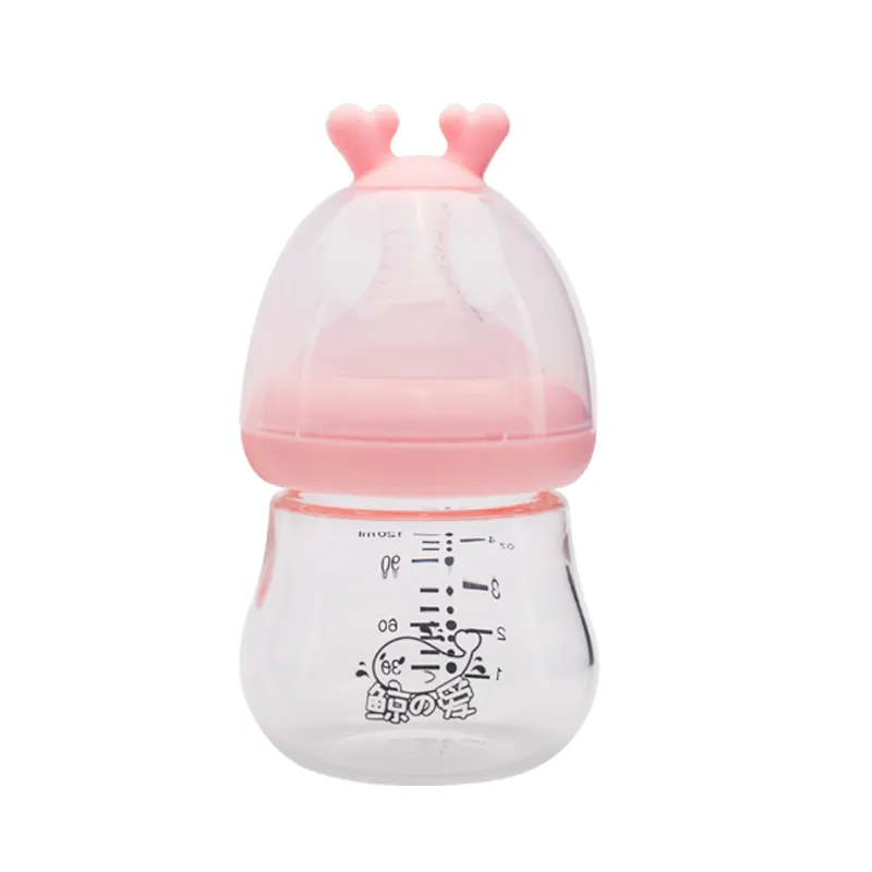 Lote de botellas de vidrio para recién nacido, gran diámetro, agua, antiflatulencia, 0-3-6 meses, 120ML