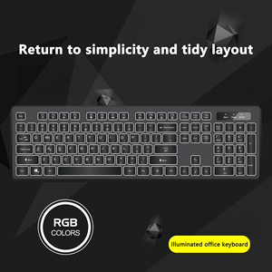 电脑通用有线键盘USB游戏键盘静音防水三色背光键盘 - Product Image 4