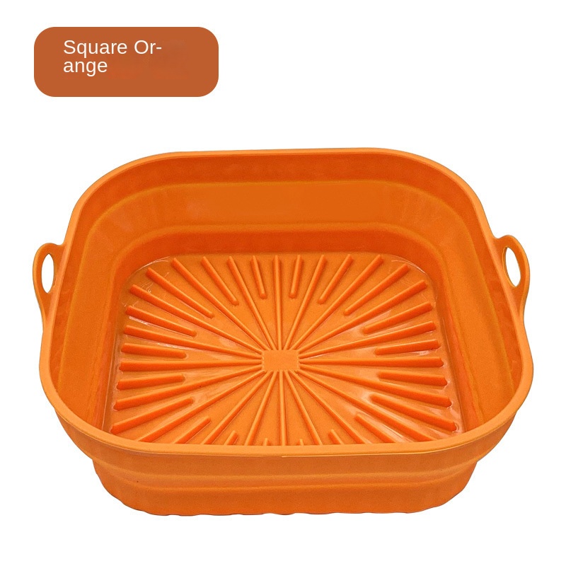 Assiette carrée pliante pour frites orange
