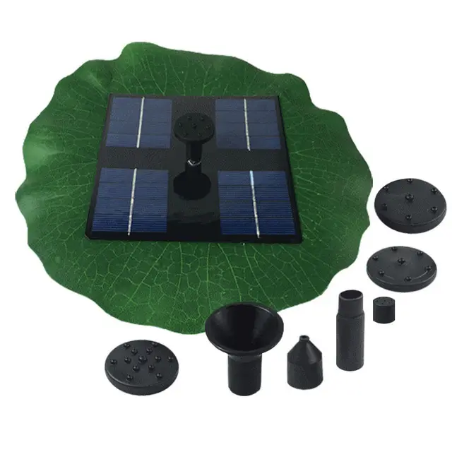 Ngoài Trời Lotus Leaf Solar Powered Bird Bath Pond Máy Bơm Nước Đài Phun Nước Cho Hồ Bơi Sân Vườn